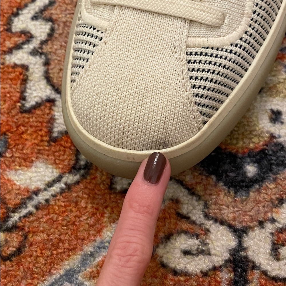 Rothy’s Lace Up Sneaker Cream and Navy | Women’s Size 8 - Picture 6 of 9